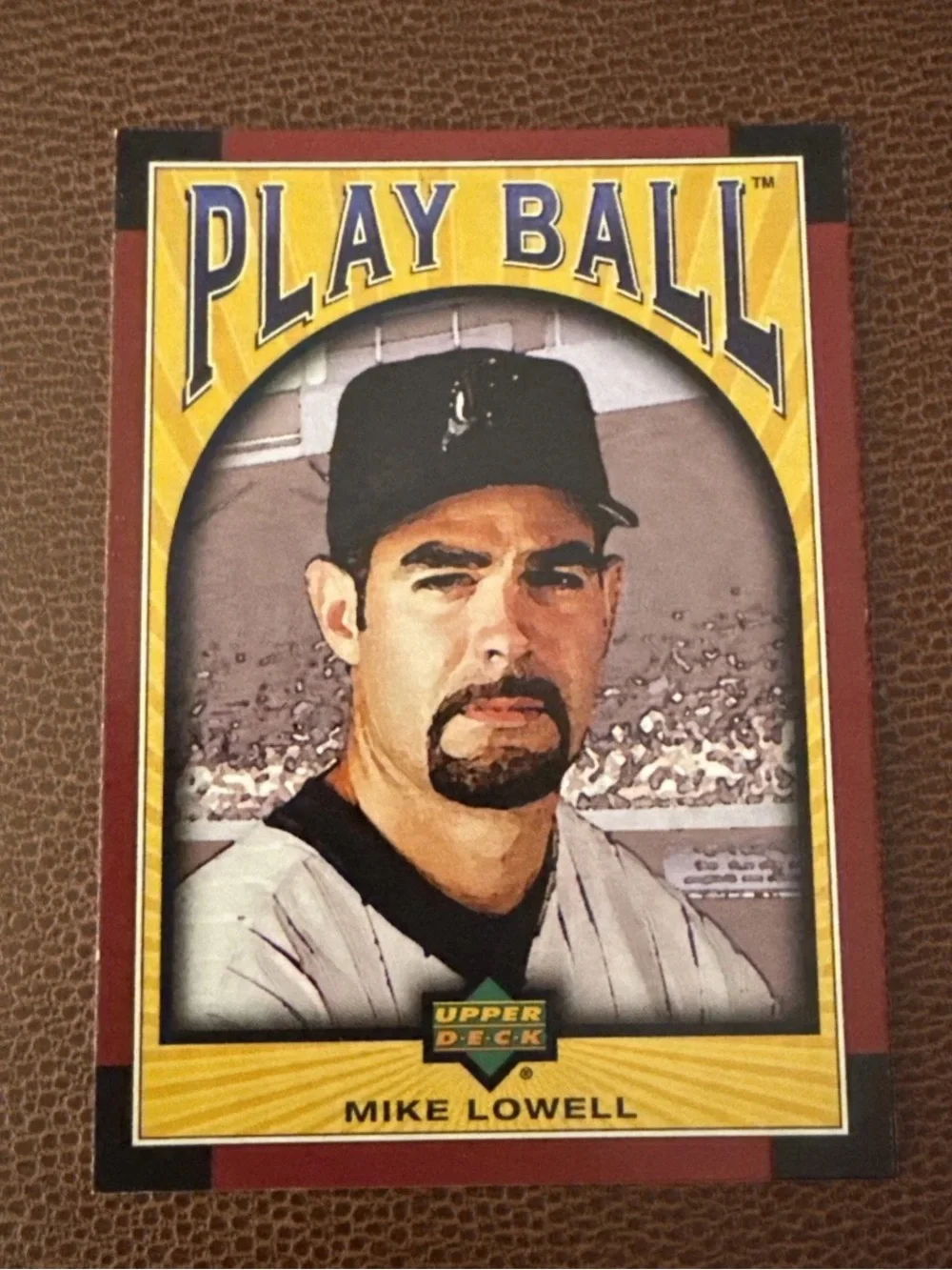 2003 upper deck Play Ball Mike Lowell Baseball Card - Yellow Red Black Design